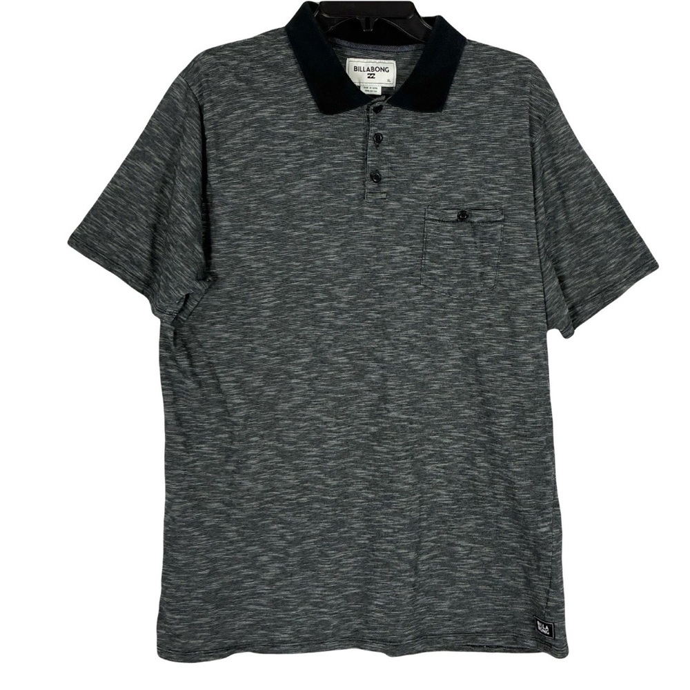 Billabong Grey Polo Shirt XL Heathered Classic Preppy Golf Tennis Casual Office